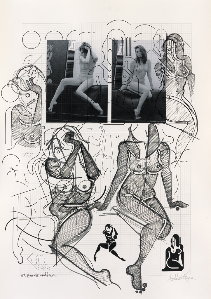 RYAN MCGINNESS Women Sketch Process (Thea Studio NYC, Feb. 4th 2012).